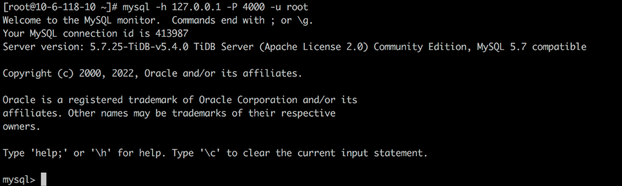 connect TiDB cluster