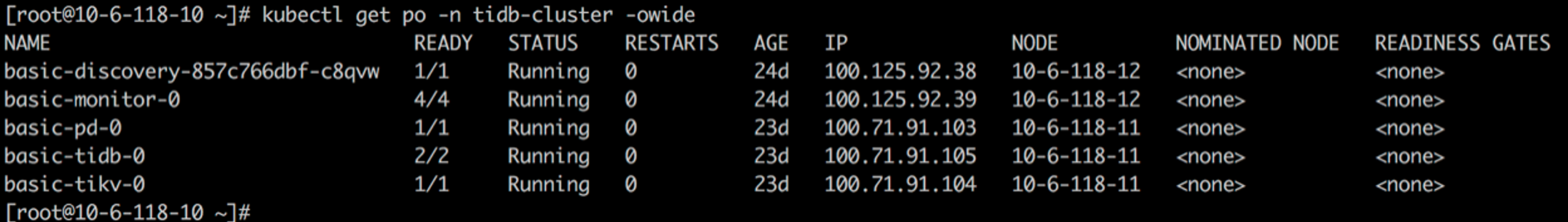 deploy TiDB cluster